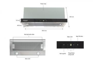 MÁY HÚT MÙI ÂM TỦ SUNHOUSE SHB6288MT