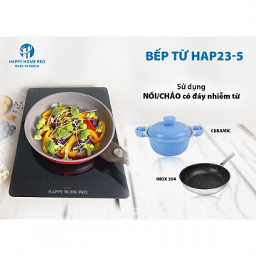 BẾP ĐIỆN TỪ ĐƠN HAP23-5 + Tặng 1 chảo xào inox 304, size 26 cm