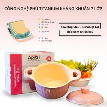 Nồi Arisu 24 kháng khuẩn 7 lớp (24cm)