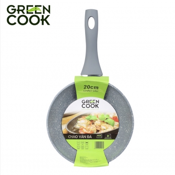 Chảo sâu đáy từ vân đá chống dính Green Cook GCP02-20IH size 20 cm