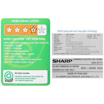 Nồi cơm nắp rời Sharp 7 lít KSH-D77V