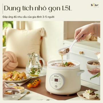 [CHÍNH HÃNG] Nồi nấu chậm BEAR 1,5L Bản Tiếng Việt -SB-NNC15