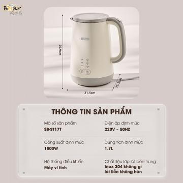 Ấm đun nước giữ nhiệt Bear SB-ST17T (1.7L) QUốc tế