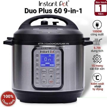 Nồi áp suất điện Instant POT Duo Plus 60 9-in-1 - Hàng chính hãng