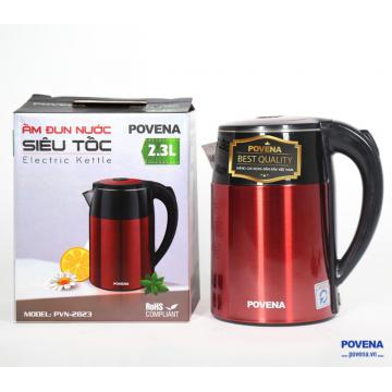 ẤM SIÊU TỐC POVENA PVN-2823 (2,3L) RUỘT INOX CAO CẤP, VÀNH LIỀN KÍN