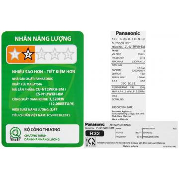 Máy lạnh Panasonic 1.5 HP CU/CS-N12WKH-8M 